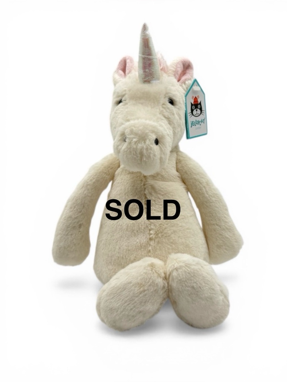 Jellycat Bashful White Pink Unicorn Plush Toy 12” NWT
